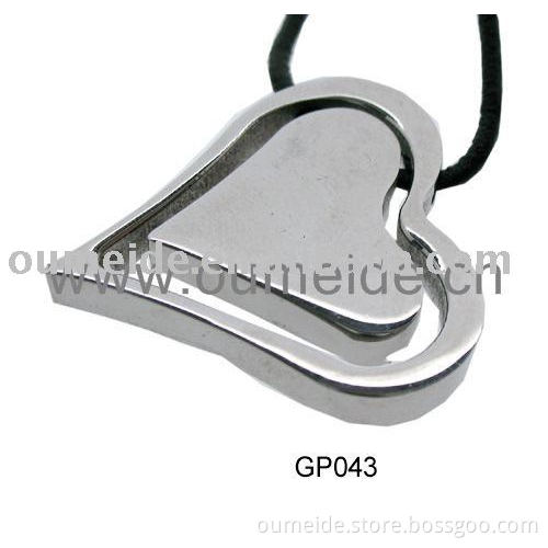 OEM/ODM Metal Factory Double Heart Shaped Titanium pendant